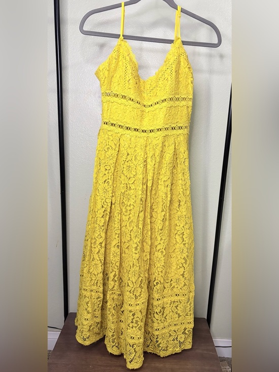 NSR Dresses & Skirts - NSR Bright Yellow Lace Maxi Dress Size M
